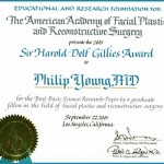 Dr. Philip Young Award for Facial Beauty Theory Sir Harold Delf Gillies Award